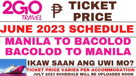 2go price manila to bacolod